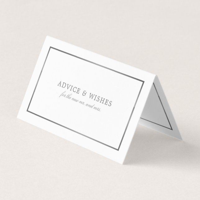 Modern and Sleek, White and Silver, Advice Cards (Front)