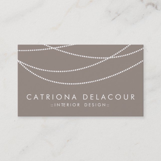 Modern and Sleek White Garden Lights Business Card (Front)
