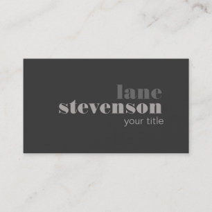 Modern and Sophisticated Bold Font Black Business Card
