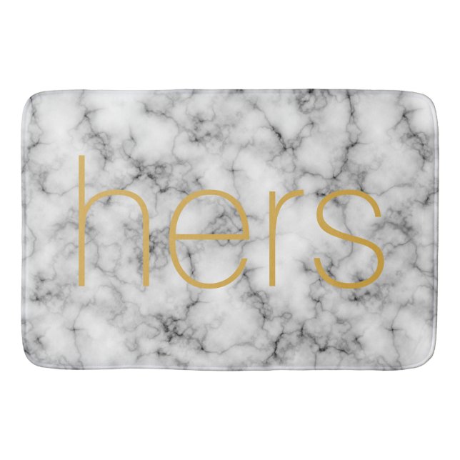 Modern and Stylish Marble Pattern hers Bath Mat (Front)