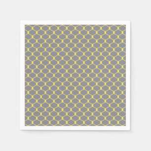 Modern and Trendy Grey and Yellow Chain Link  Napkin