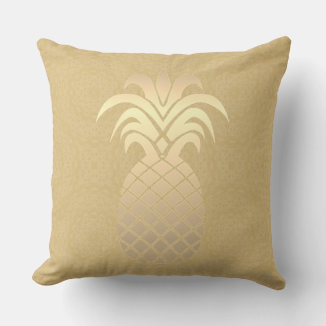  Modern and Trendy Pineapple Design On Classic Tan Cushion (Front)