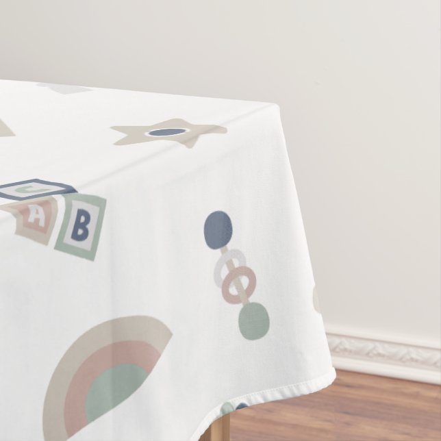Modern and Trendy wooden baby toys Tablecloth (In Situ)