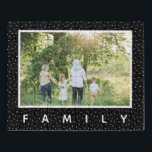 Modern and Unique Black White Dot Family Photo Jigsaw Puzzle<br><div class="desc">This unique and modern black and white family photo collage puzzle features a black dot background with space for you to add your own photograph and edit the text if wanted. This trendy and simple personalised photo design is the perfect keepsake gift for any mother, grandfather, or other family members...</div>