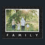 Modern and Unique Black White Dot Family Photo Jigsaw Puzzle<br><div class="desc">This unique and modern black and white family photo collage puzzle features a black dot background with space for you to add your own photograph and edit the text if wanted. This trendy and simple personalised photo design is the perfect keepsake gift for any mother, grandfather, or other family members...</div>