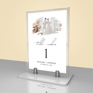 Modern And Unique Custom Photo Wedding Table Number