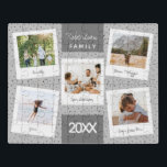 Modern and Unique Family Photo Collage & Caption Jigsaw Puzzle<br><div class="desc">This unique and modern spotty family photo prints montage collage puzzle features a space for you to add your own five photo prints, with a simple white camera frame and caption for each picture. This trendy and simple grey personalised photograph design is the perfect keepsake memory gift for any mother,...</div>