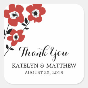 Modern Anemone   Wedding Square Sticker