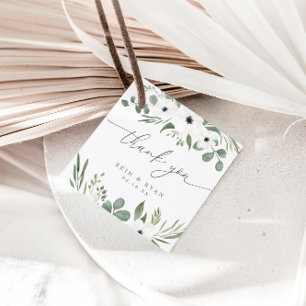 Modern Anemones & Dusty Green Eucalyptus Wedding F Favour Tags