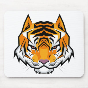 Modern Angry Tiger Head Mouse Mat