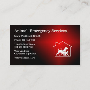 Modern Animal Hospital Veterinarian Business Card
