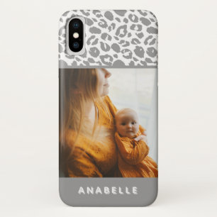 Modern animal leopard print photograph iPhone x case