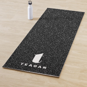 Modern animal print black and white personalised yoga mat