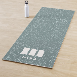 Modern animal print teal personalised yoga mat