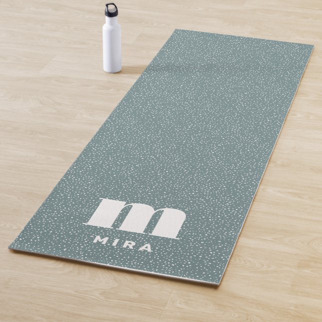 Modern animal print teal personalised yoga mat (In Situ)