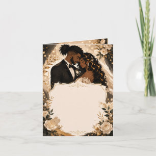 Modern Anime Wedding Invitation for Black Couples