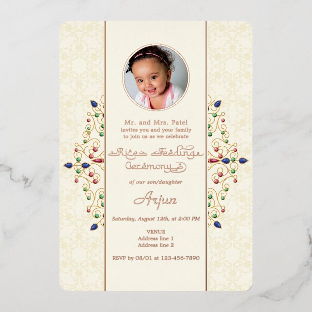 Modern Annaprashan First Rice Ceremony Photo (Front)