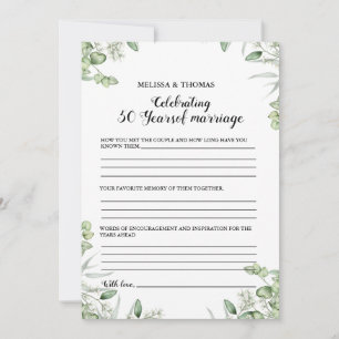 Modern  Anniversary 50th wedding party game Card
