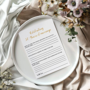 Modern  Anniversary 50th wedding party game Card