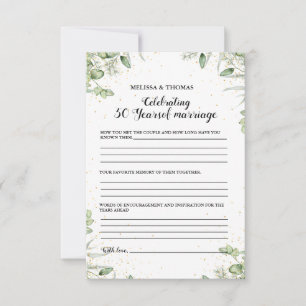 Modern Anniversary 50th wedding party game Card