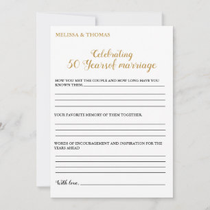Modern  Anniversary 50th wedding party game Card