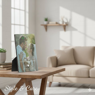 Modern Anniversary Plaque with Easel Stand