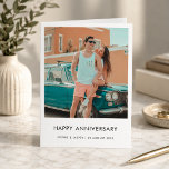 Modern Anniversary | Stylish Minimalist Photo Card<br><div class="desc">Simple, stylish custom photo Happy Anniversary card with modern minimalist typography and a simple white border. The photo and text can easily be personalised for a design as unique as your loved one! The image shown is for illustration purposes only to be replaced with your own photo. The placeholder image...</div>
