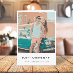 Modern Anniversary   Stylish Minimalist Photo Card