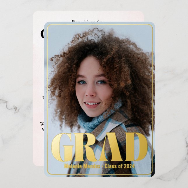 Modern Announcement & Graduation Party Invitation (Front/Back)