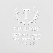 Modern Antlers Return Address Custom Embosser