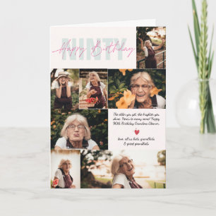 Modern Any Age Birthday   7 Photo Collage Card