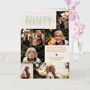 Modern Any Age Birthday   7 Photo Collage Card