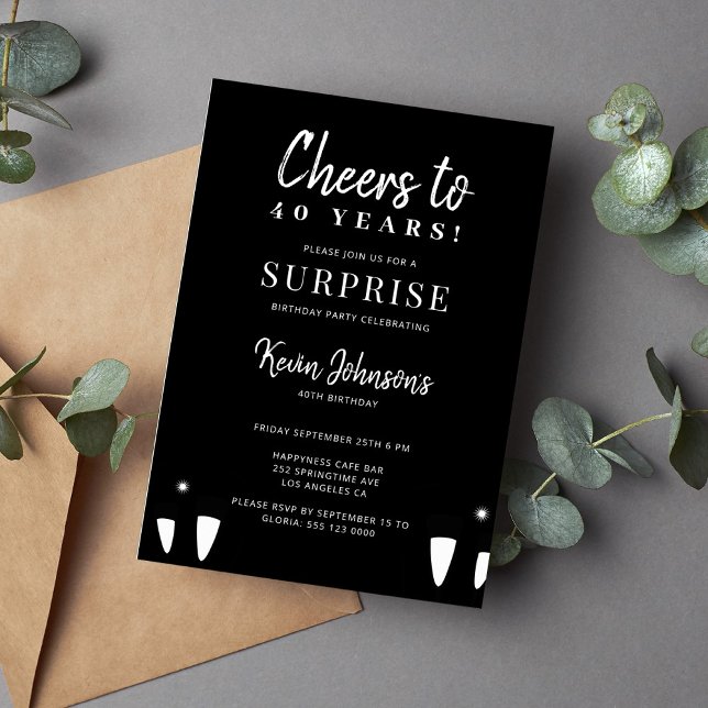Modern any age simple typography birthday party invitation (Creator Uploaded)