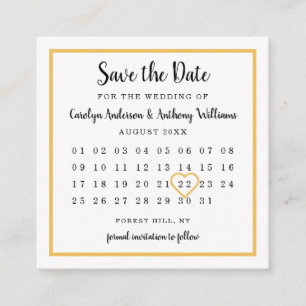 Modern Any Color Photo Calendar Save The Date Enclosure Card