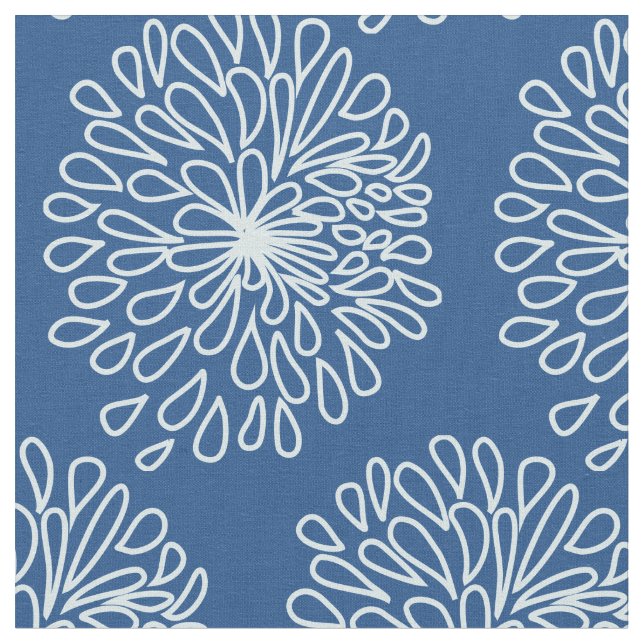Modern Any Colour Floral Custom Fabric (Close Up)