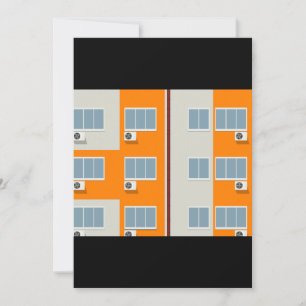 Modern Apartment Building with Air Conditioners  Invitation