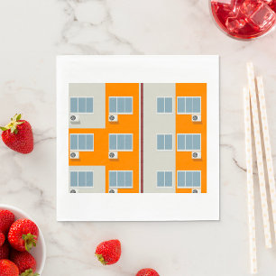 Modern Apartment Building with Air Conditioners  Napkin