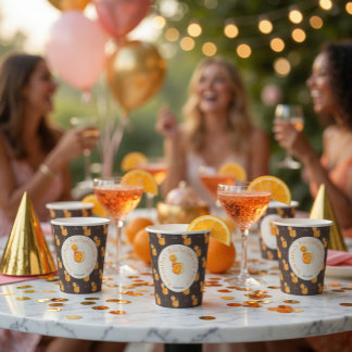Modern Aperol Spritz Bachelorette Party Paper Cup