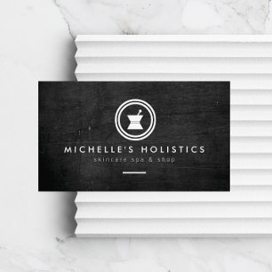 Modern Apothecary Holistic Medicine Black Wood Business Card