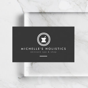 Modern Apothecary Holistic Medicine Dark Grey Business Card