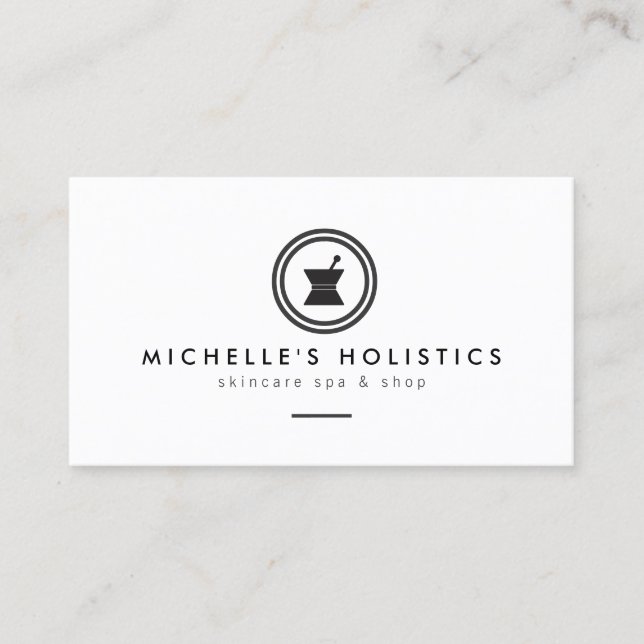 Modern Apothecary Holistic Medicine White Business Card (Front)