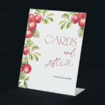 Modern Apple Cards & Gifts Trendy Bridal Shower Pedestal Sign<br><div class="desc">Welcome guests to share their heartfelt gifts in style with this Cards and Gifts sign. Adorned with vibrant watercolor apples and lush green leaves, this sign blends rustic charm with elegant design, making it the perfect accent for a bridal shower, wedding, or special celebration. Clear and inviting, it helps direct...</div>