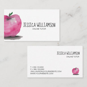 Modern Apple Customisable Online Tutor Teacher Business Card