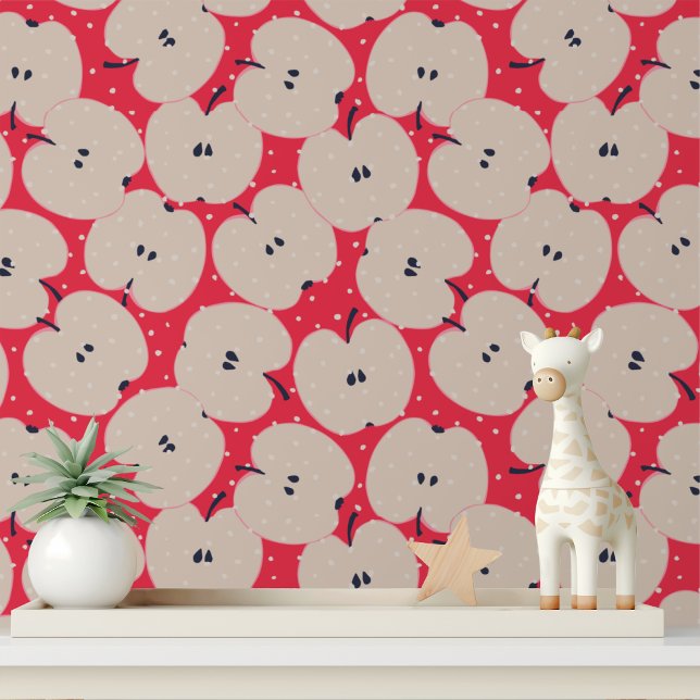 Modern Apple Fruit Red Pattern Wallpaper (Creator Uploaded)