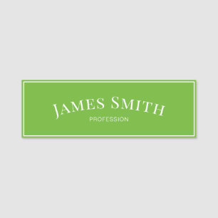 Modern Apple Green Minimalist Sleek Identity Name Tag