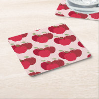 Modern Apple Print Decorative Paper Coaster