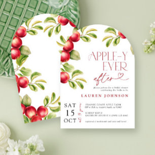 Modern Appley Ever After Apple Bridal Shower Invitation