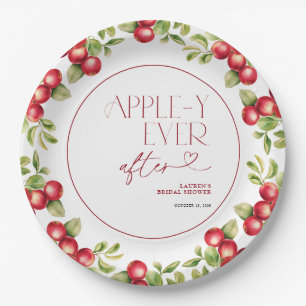 Modern Appley Ever After Apple Bridal Shower Paper Plate