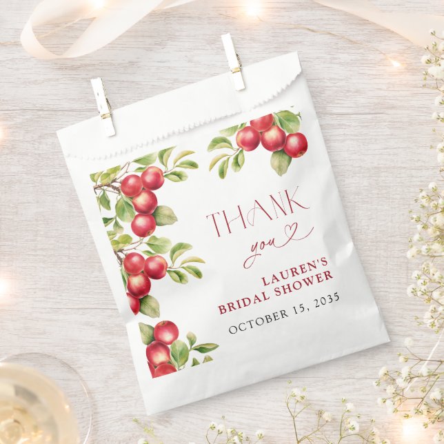 Modern Appley Ever After Apple Shower Thank You Favour Bags (Clipped)