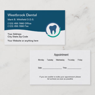Modern Appointment Dentist Office Business Cards